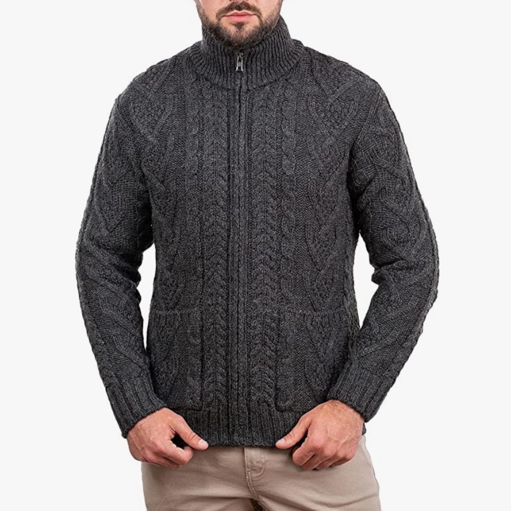 Like new: Charcoal gray Wool Zip Up turtleneck sweater size M